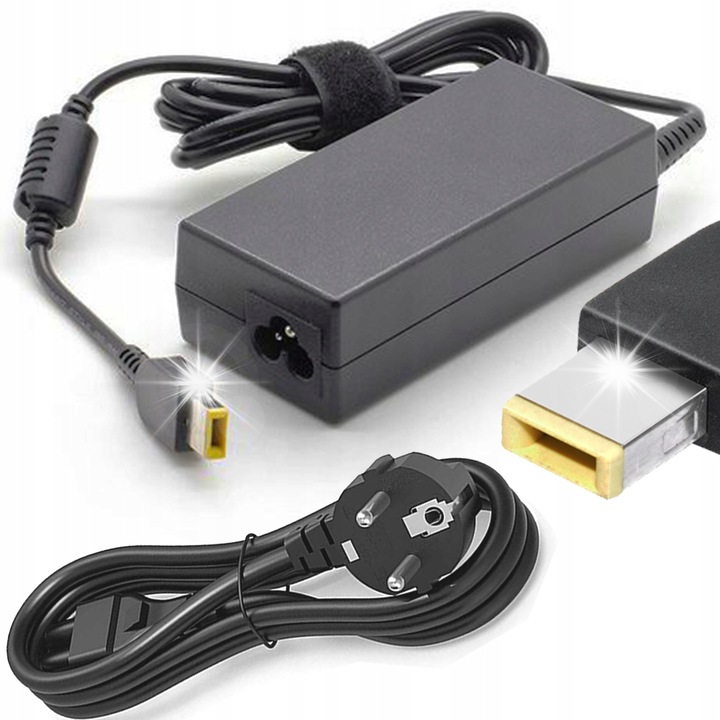 Универсално зарядно за лаптоп LEXTOOL 20V 90W 4.5A, Slim Tip конектор (жълт квадрат), черно