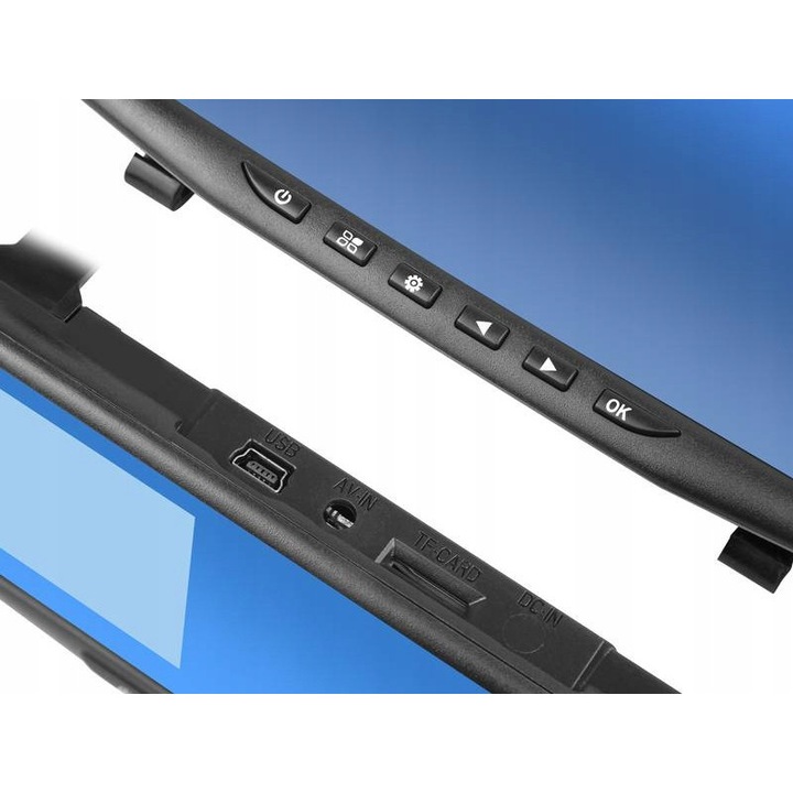 Lustruire auto cu camera DVR, 4.3", 1920x1080, detectie miscare, inregistrare pe microSD pana la 32GB