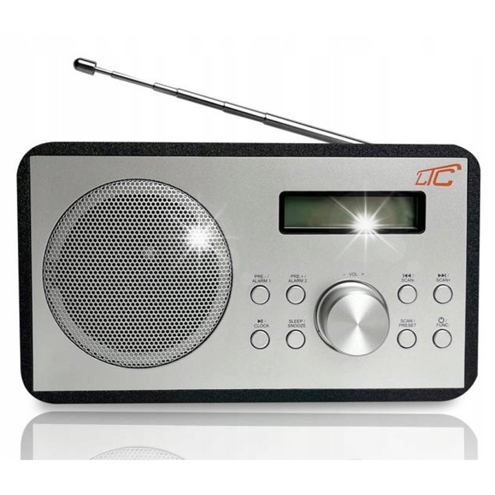 Радио с часовник LTC, Bluetooth, FM, LED, 205x115x11mm, сребристо