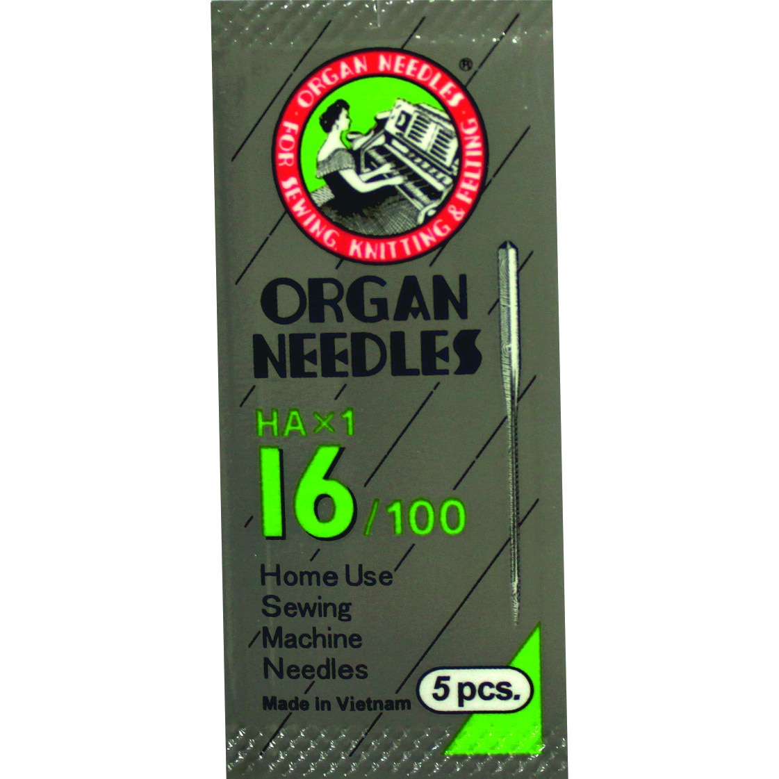 Ace de cusut casnice Organ pachet vidat - finete 100, 5 buc