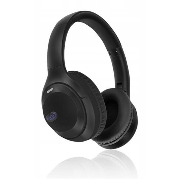 LTC vezeték nélküli fejhallgató, Bluetooth 5.0, fekete, 40 mm, 17 óra üzemidő