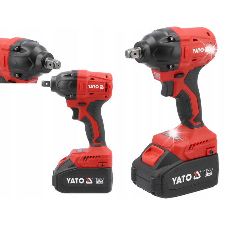 Безчетков ударен гайковерт YATO 18V 350Nm, 2 батерии 4Ah, 1.1кг