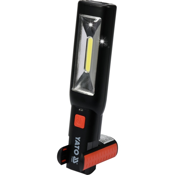 Lampa de lucru portabila 3W COB LED, Yato, 250 lumeni, neagra, 280x55x34mm