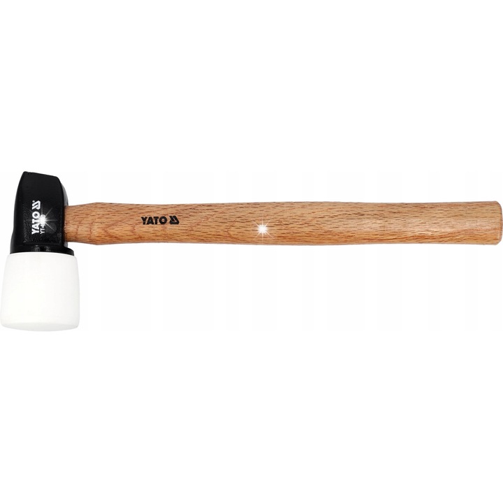 Чук YATO метал-гума, 65мм, 1,3кг, дръжка от букова дървесина, 400мм