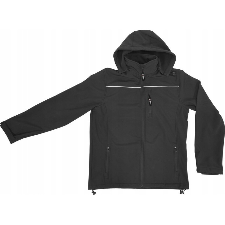 Geaca softshell Yato YT-79555, cu gluga, rezistenta la apa 9000, marimea 3XL, Negru