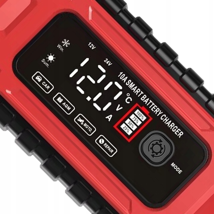 Incarcator automat inteligent LTC pentru acumulatori 12V/24V, 10A, cu functie de reparare, dimensiuni 17x9.8x5.8cm