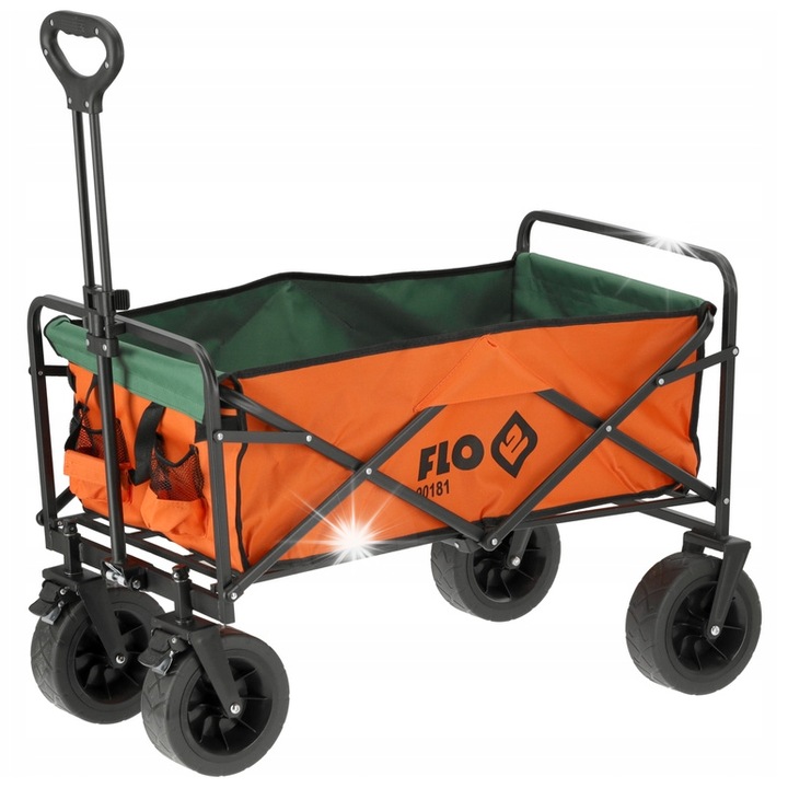 Сгъваема транспортна количка Flo, 100кг, 91x56x100см, с широки колела, за градина и плаж