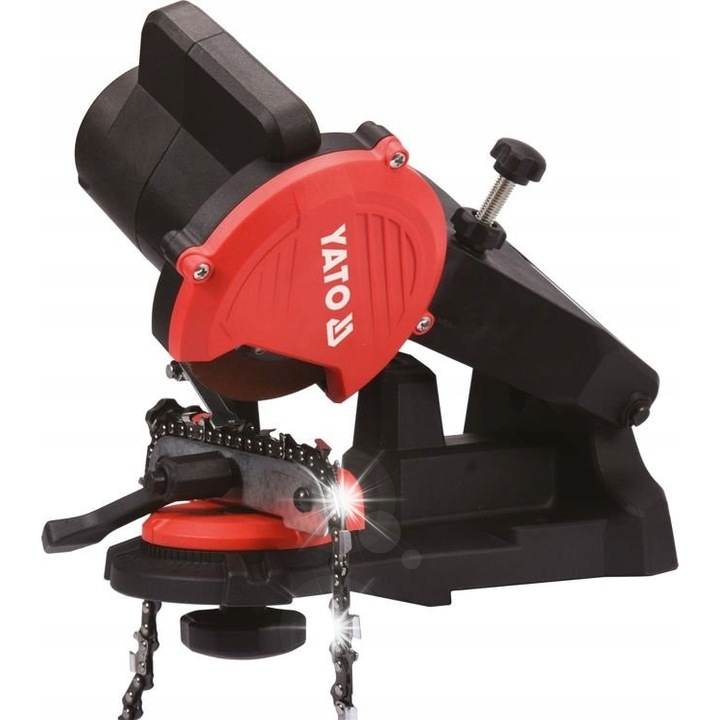 Ascutitor pentru lanturi de ferastraie YATO, 85W, 5500 rpm, 108x23x3,2mm, reglaj unghi de 0-35, 1,8m cablu