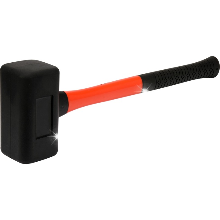 Чук Yato, 2,4 кг, размери 140x75x75мм, дължина 495мм, материал на главата от каучук, дръжка от фибростъкло