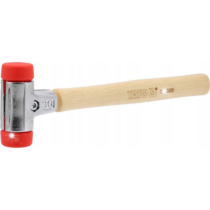 Чук за пекар YATO, 30 мм, 522 г, дръжка от хикори, глава от UPE, дължина 300 мм