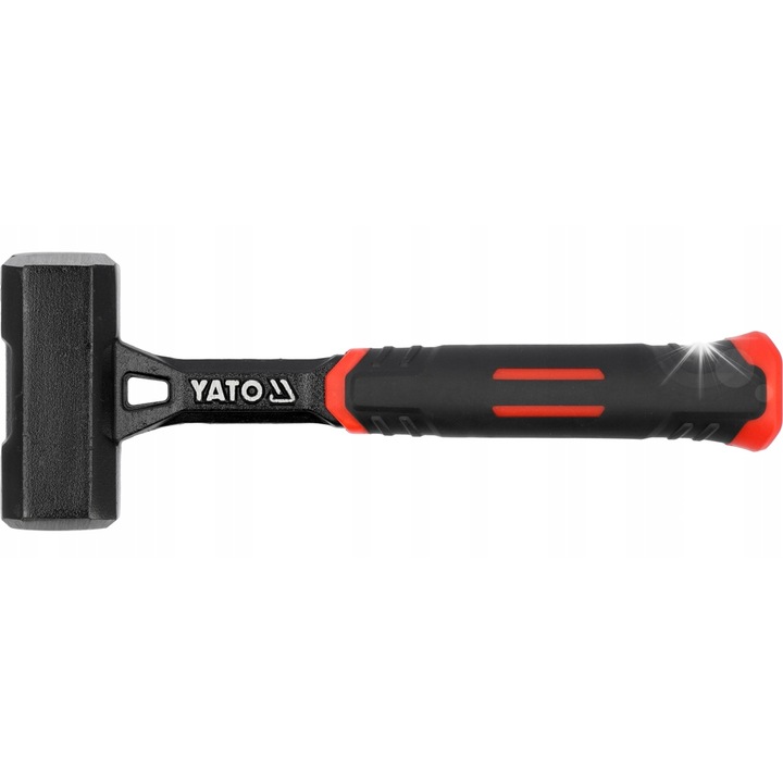 Монолитен чук YATO, 1000g, 275mm, TPR/PP, полиран, за каменни и строителни работи