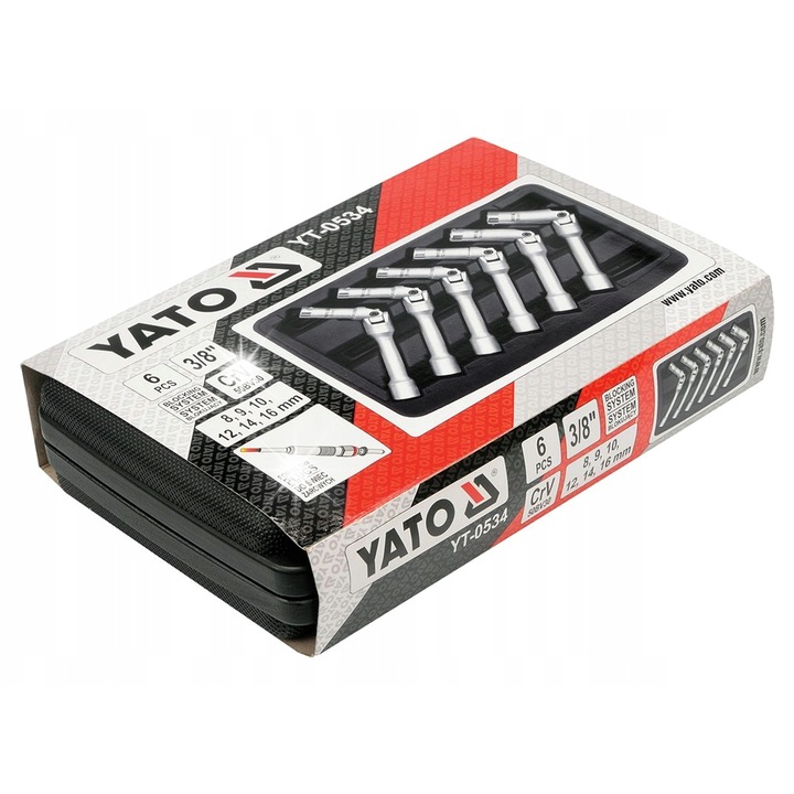 Set chei Yato 8-16mm, 6 piese, 3/8"