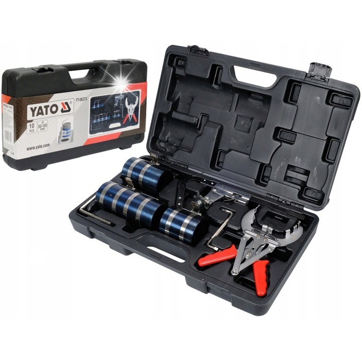 Комплект инструменти за монтаж на бутални пръстени, YATO, 10 части, 50-175 мм, кутия за съхранение