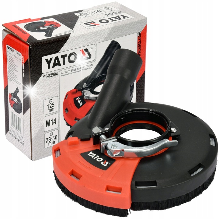 Opritoare praf pentru slefuitor unghiular Yato, 125mm, cu colier reglabil, set complet