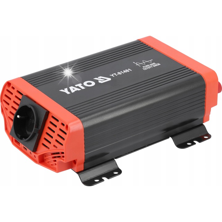 YATO autós inverter 12/230V 300W, USB A és C típus, 1,28 kg
