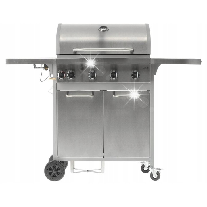 Чугунена печка, Lund 16kW, размери 136x53x109cm, сребрист цвят