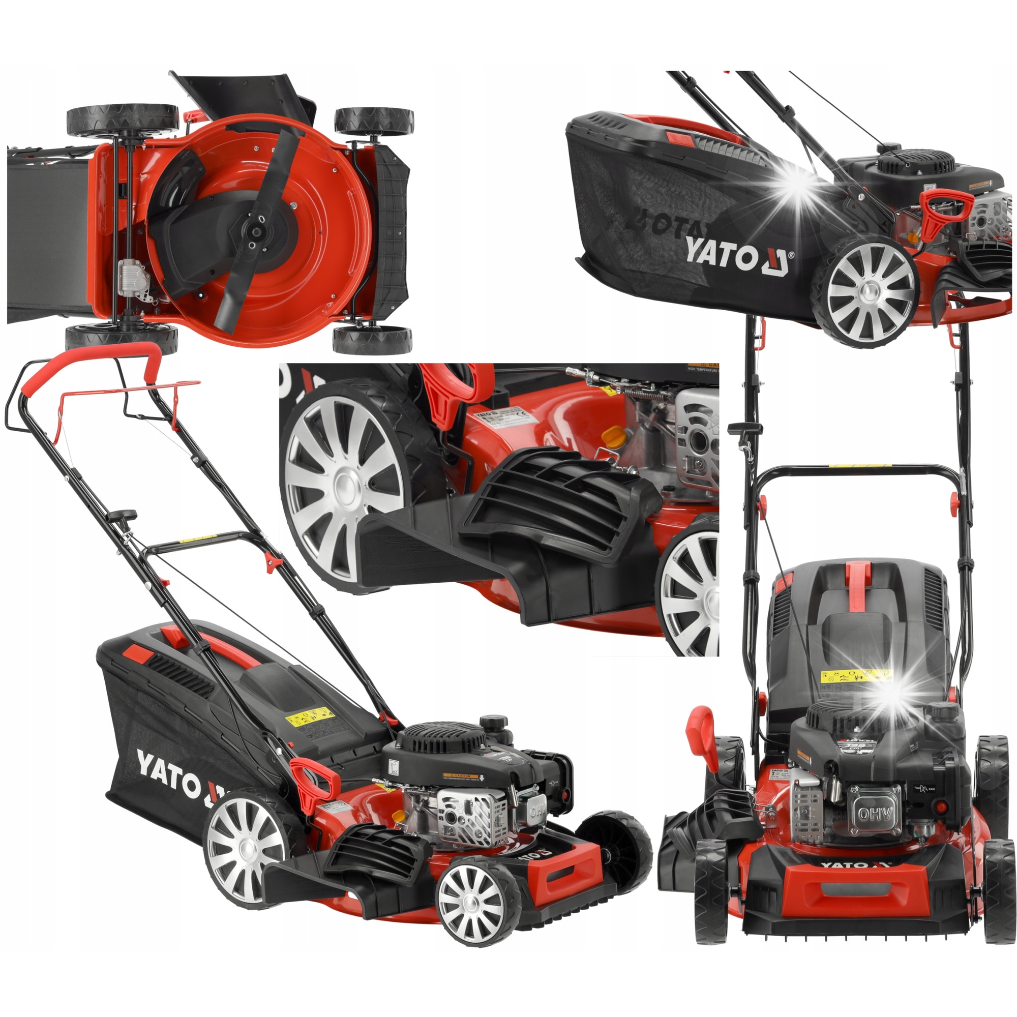 Masina de tuns iarba YATO, 46cm, motor LONCIN 3.26KM, cos 62L, 8