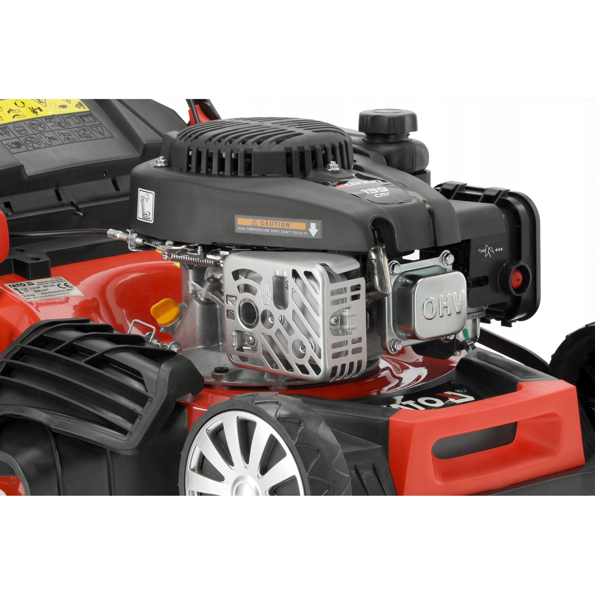 Masina de tuns iarba YATO, 46cm, motor LONCIN 3.26KM, cos 62L, 8