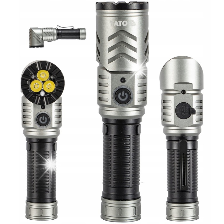 Lanterna YATO 20W 2500LM 5 moduri aluminiu IPX4 150x36mm