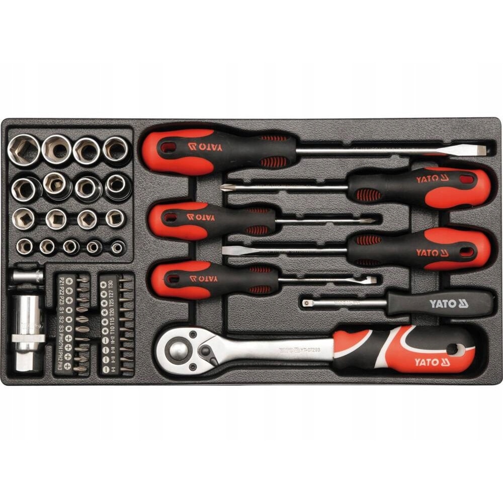 Set scule Yato, 80 piese, dimensiuni 10-19mm, 5-13mm, 1/4; 1/2