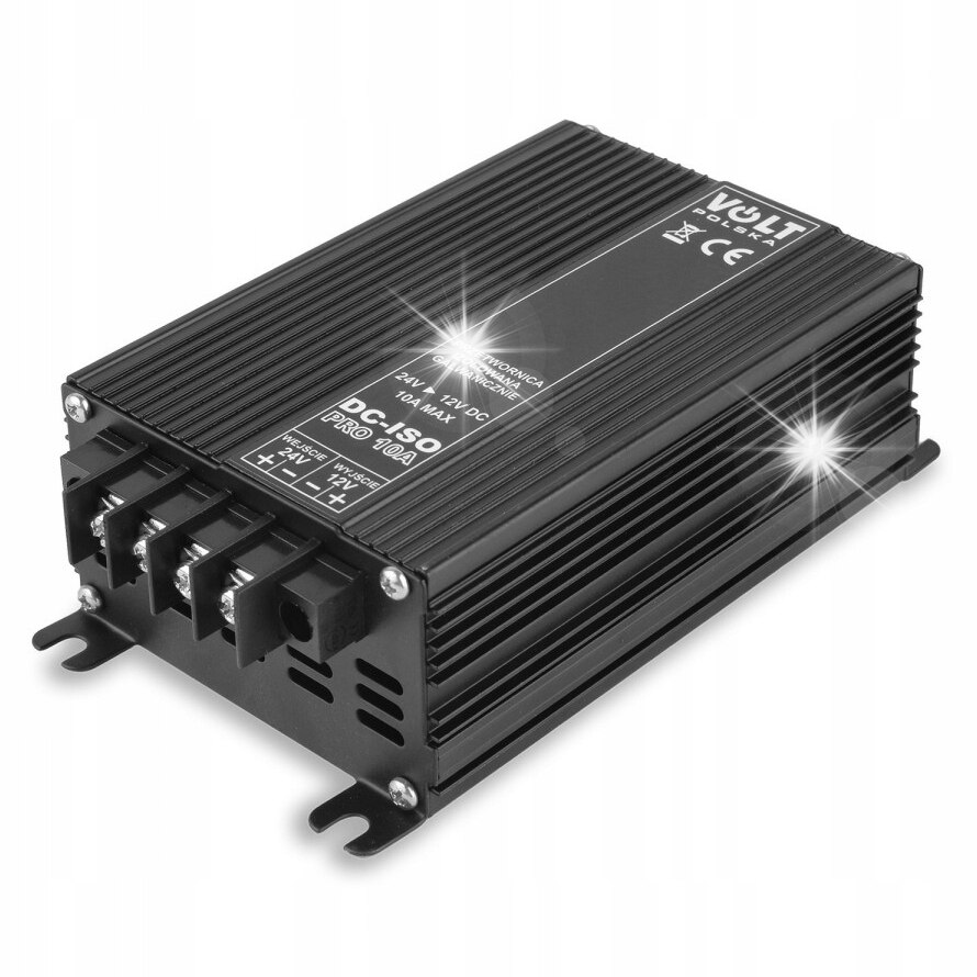Invertor auto Volt ISO PRO 24V/12V 10A, izolat galvanic, aluminiu - eMAG.ro