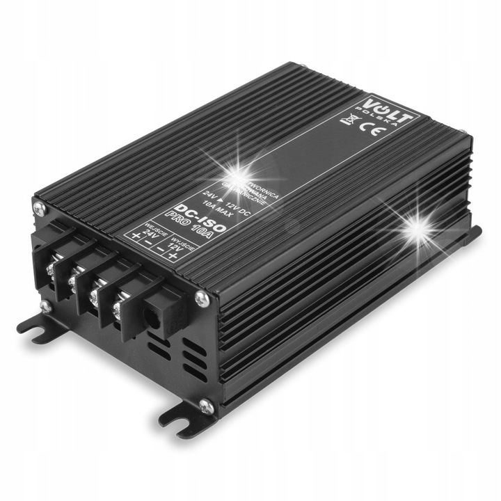 Инвертор за кола Volt ISO PRO 24V/12V 10A, галванично изолиран, алуминий