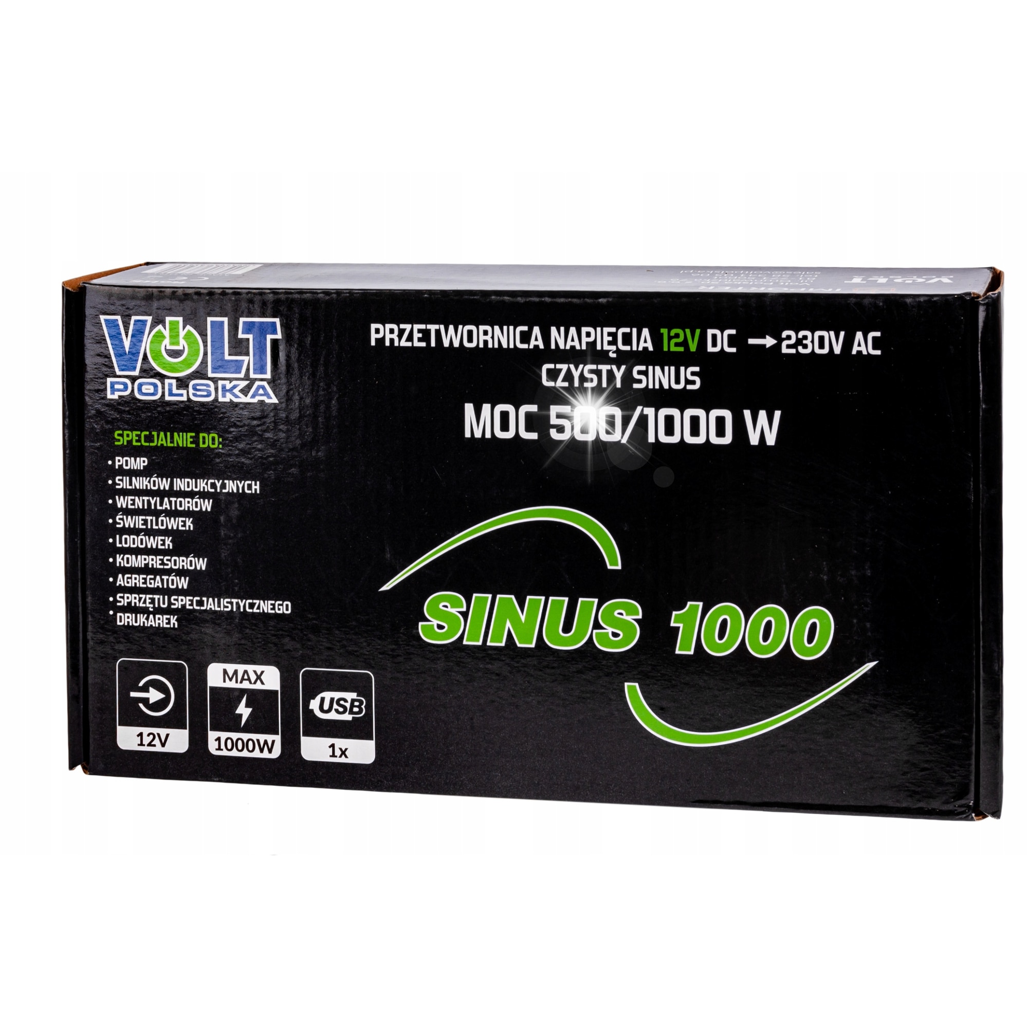 Invertor auto Volt 1000W, 12V/230V, sinus pur, 500W continuu, cu USB ...