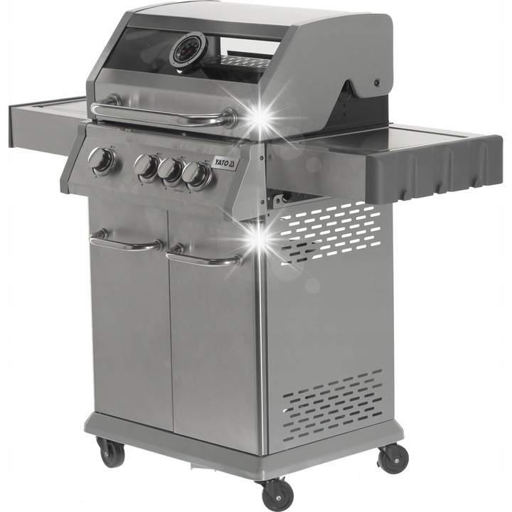 Скара Yato 11,5kW 3+1 със стъклена врата, инокс, размери 122x57x114см