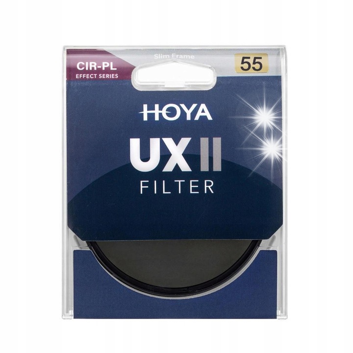 Поляризиращ филтър Hoya UX II 55mm, черен, тънък дизайн