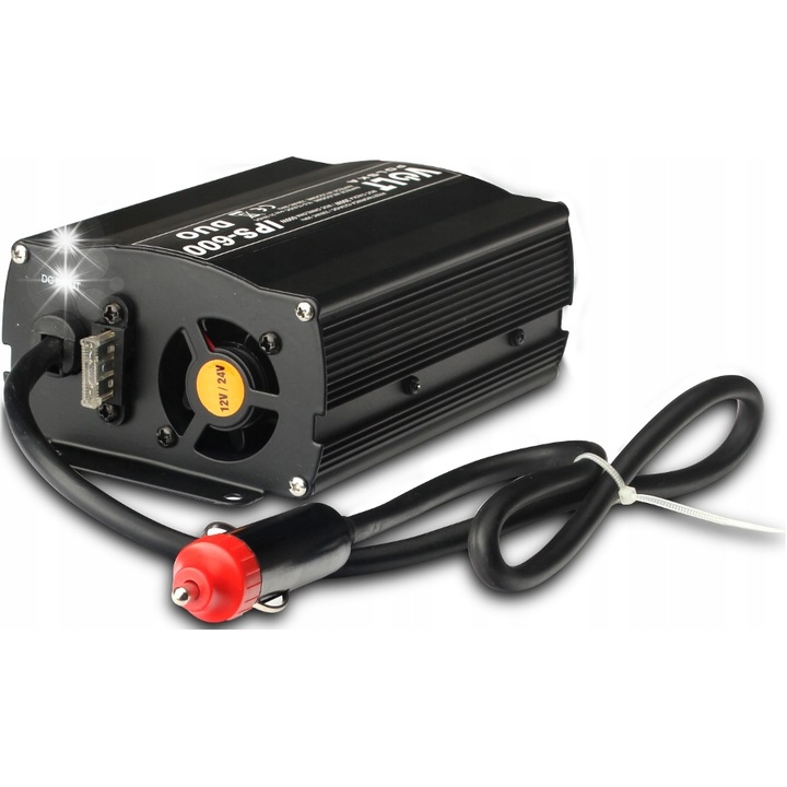 Инвертори за кола Volt Polska 12V 24V 300W USB 2A, размери 6x16x11,5cm