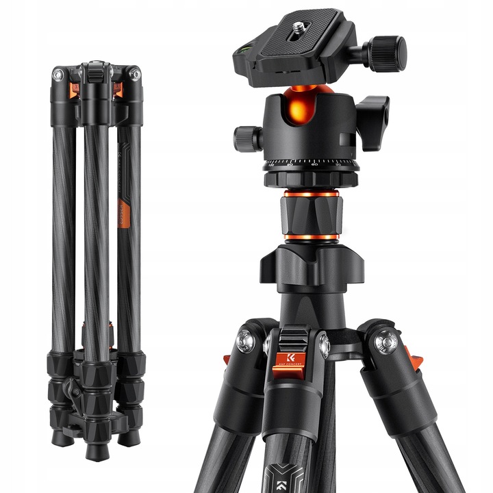 Статив за снимки K&F Concept с глава тип BH-36L, карбон, 8кг, 162см, 1.1кг