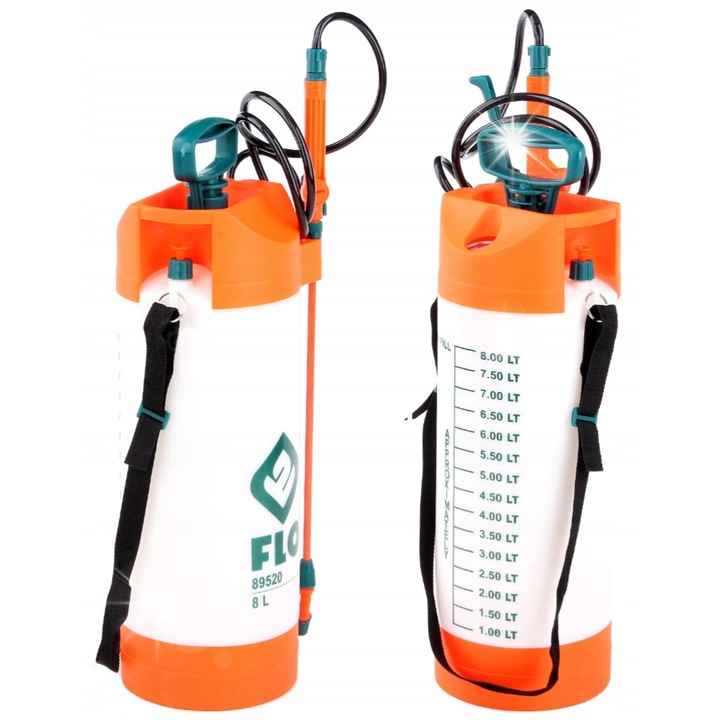 Flo 8L permetező nyomásmérővel, 3m hatótáv, 1,9kg