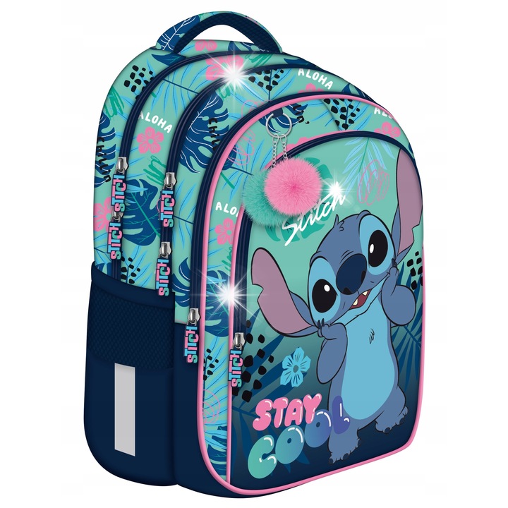 Ученическа раница St. Majewski BPL58 STITCH STAY COOL, 4 отделения, 22L, 40x28x18см, водоустойчива, многоцветна