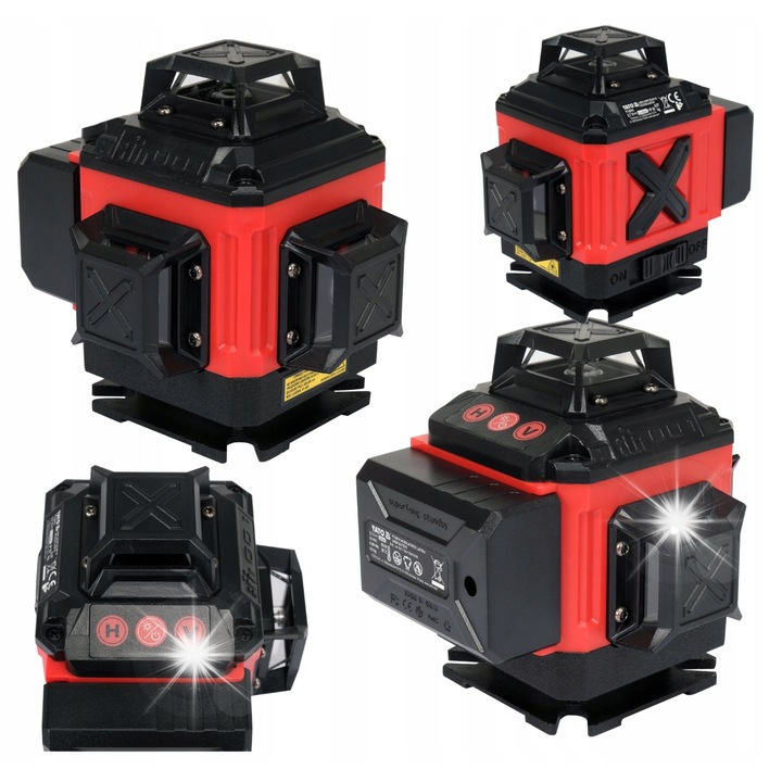 Лазерен самонивелиращ се нивелир YATO 16 линеен 4D с аксесоари и статив, зелен, 110x100x135 мм