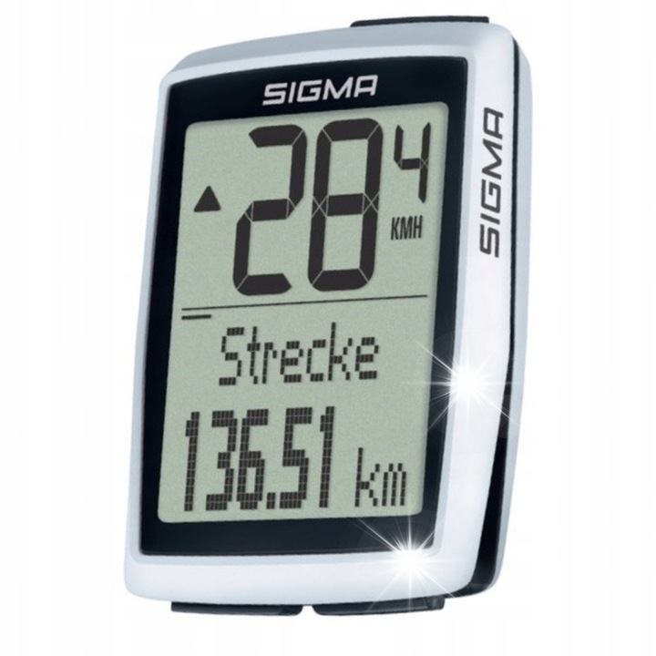 Велокомпютър Sigma BC 12.0 WR, IPX8, лесен монтаж, многоезичен дисплей, комплект