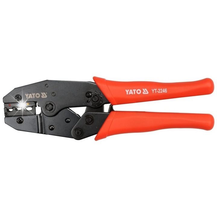 Клещи Yato YT-2246 за кримпване на изолирани съединители, 0.5-6 mm2, 220 mm, черни