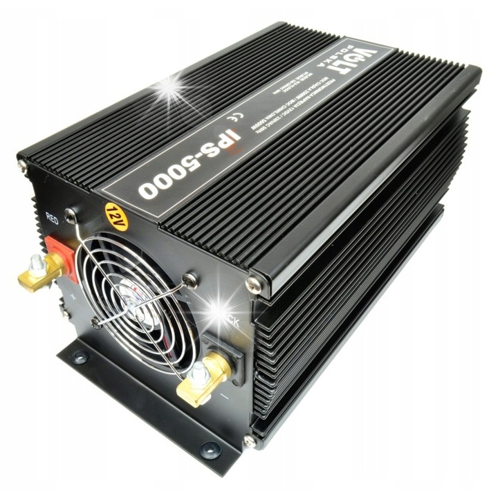 Инвертор за автомобил Volt 12V/230V 2500W/5000W, термична защита, размери 290x175x145cm
