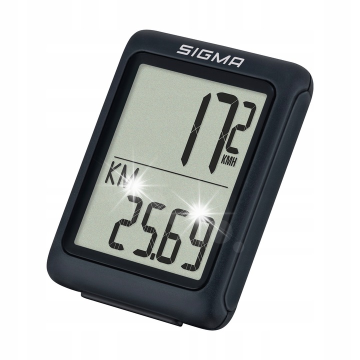 Велокомпютър Sigma 5.0, функции за скорост и разстояние, черен, пълен комплект