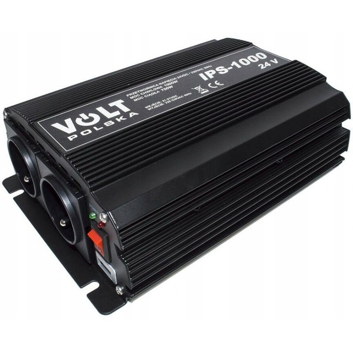 Инвертор за кола VOLT POLSKA, 700W/1000W 24V/230V, с USB