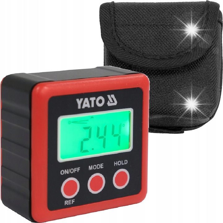 YATO Електронен ъгломер с магнит, 4x90ст, 58x58x32мм, осветен екран