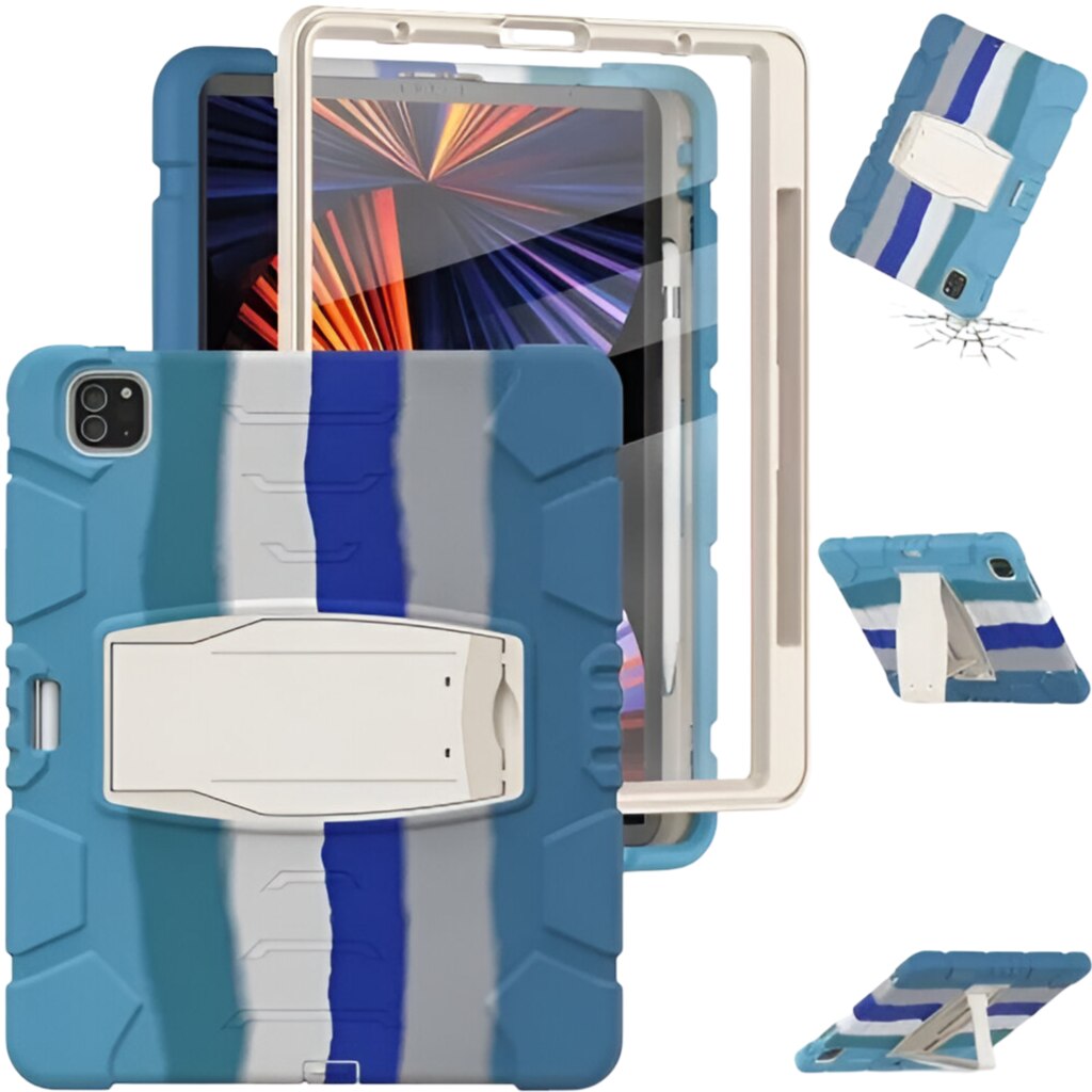 Etui protectie pentru iPad Pro 11, Nikcorp, pancerat, cu suport, albastru