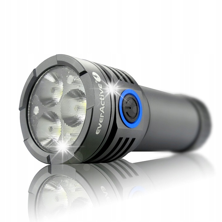 Фенерче everActive FL-3300R, 3300 лумена, алуминий, IPX4, пълен комплект с батерия и USB-C кабел