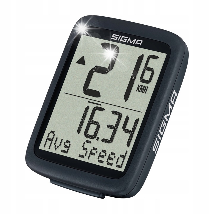 Велокомпютър Sigma BC 8.0, черен, с функции за скорост, разстояние и хронометър