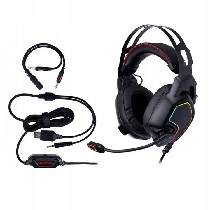 Слушалки за компютър Tracer Raptor V2, стерео, RGB, 50 мм, 2.2 м, черни