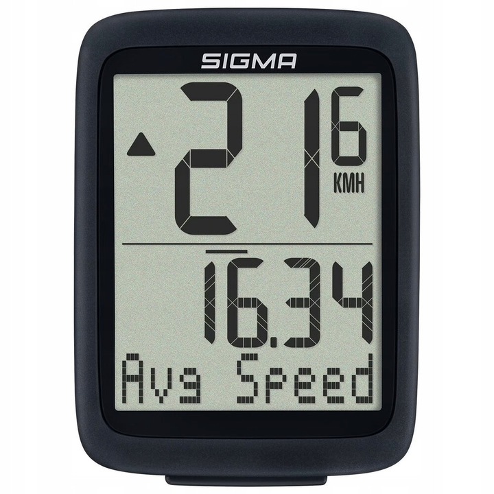 Велокомпютър Sigma 8.0, множество функции, голям дисплей, водоустойчив, размери 31x39mm