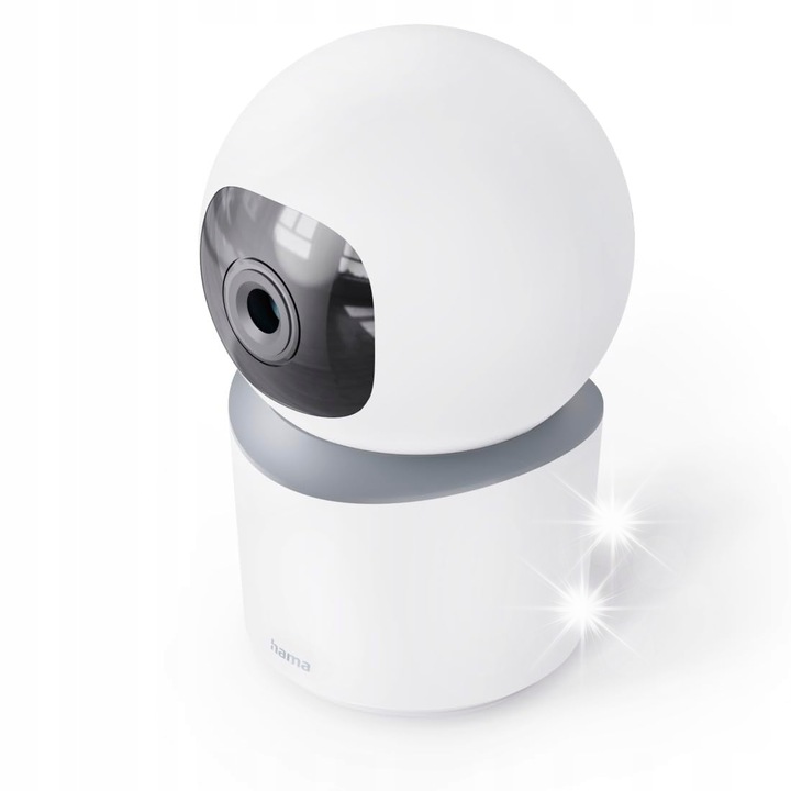 Ротационна Hama WiFi Full HD камера за наблюдение, детекция на движение, черно/сребристо, 7,2x7,2x11см