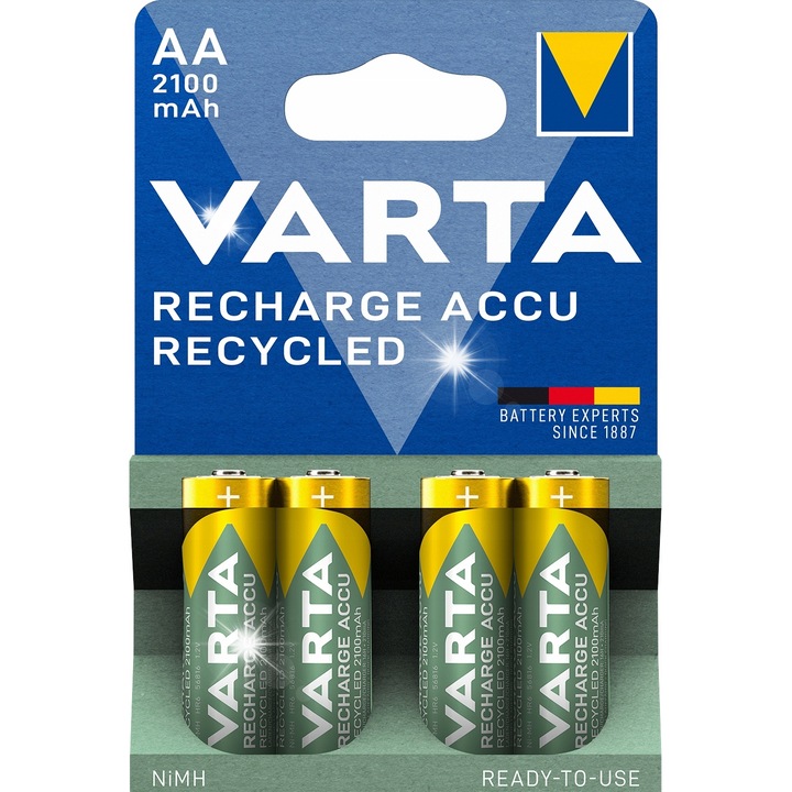Set 4x Baterii Acumulatoare Varta R6 AA 2600mAh Ready2Use, preincarcate ...