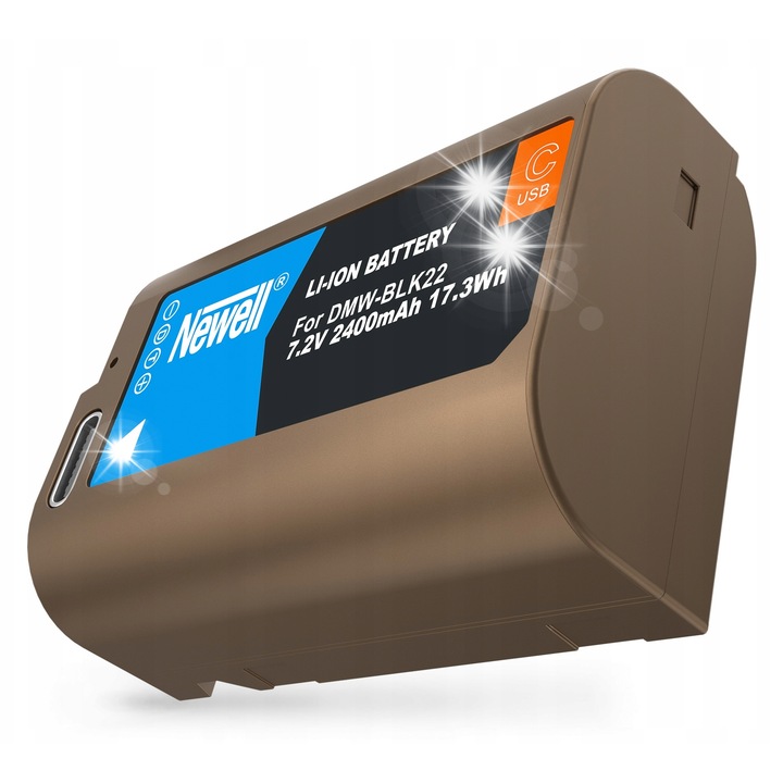 Acumulator Newell DMW-BLK22 USB-C 2400 mAh pentru aparate foto Panasonic