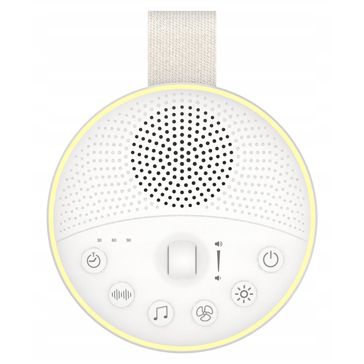 Lampa de veghe LED Newell LunaWhisper, 2 in 1, cu sunete naturale si alb, dimensiuni 93x43mm