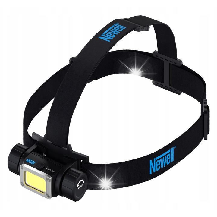 Челен фенер Newell HL1000COB USB-C, 1000lm, IP54, батерия 18650, 74x43x40mm, тегло 127g, пълен комплект